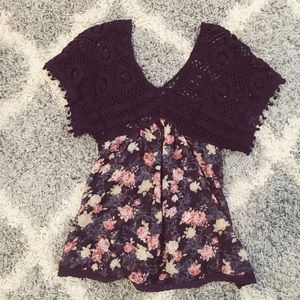 Crochet navy top